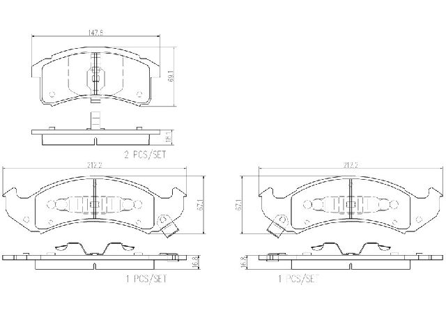 1994-1996 Cadillac Eldorado Disc Brake Pad Set - Front (Brembo)