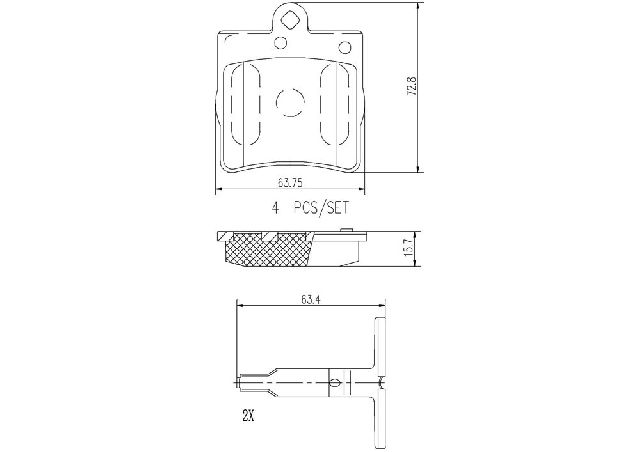 2004-2008 Chrysler Crossfire Disc Brake Pad Set - Rear (Brembo)
