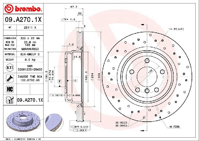 2009-2012 BMW 335i xDrive Disc Brake Rotor - Rear (Brembo)