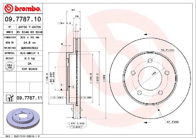 1997-2003 Ford F-150 Disc Brake Rotor - Front (Brembo)
