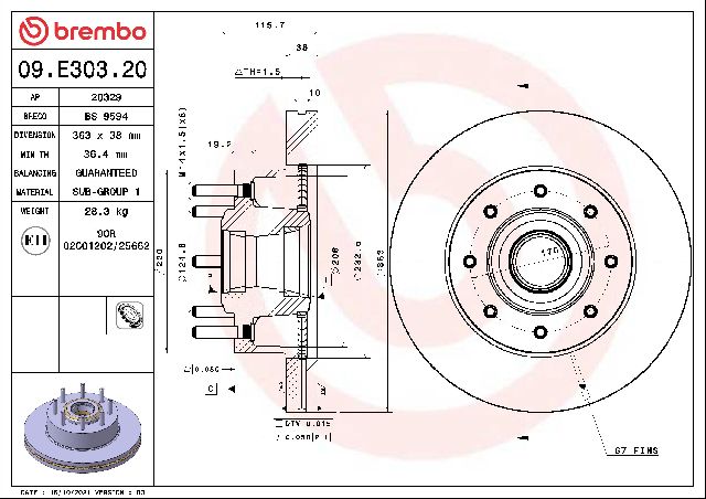 2013-2019 Ford F-250 Super Duty Disc Brake Rotor - Front (Brembo)
