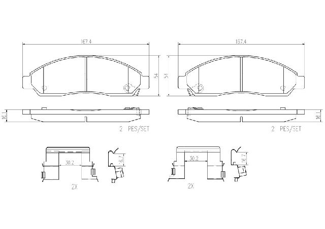 2004-2008 GMC Canyon Disc Brake Pad Set - Front (Brembo)
