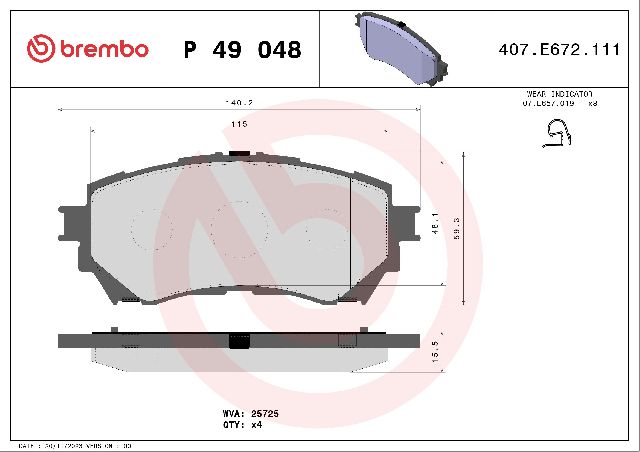 2014-2021 Mazda 6 Disc Brake Pad Set - Front (Brembo)