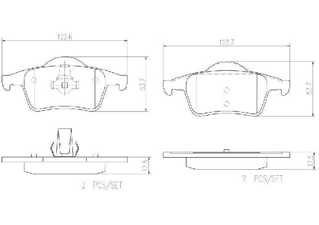 1999-2006 Volvo S80 Disc Brake Pad Set - Rear (Brembo)