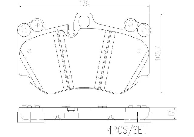 2005-2010 Porsche Cayenne Disc Brake Pad Set - Front (Brembo)