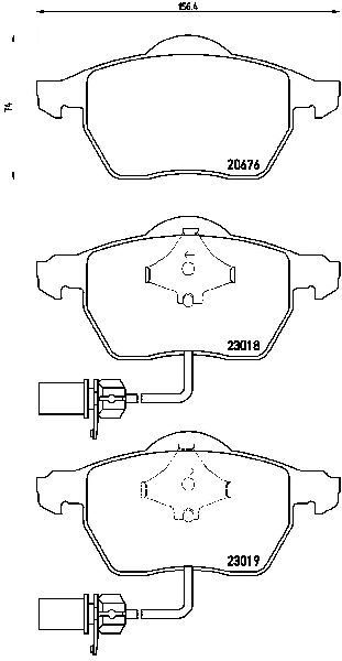 2000-2004 Audi A6 Disc Brake Pad Set - Front (Brembo)
