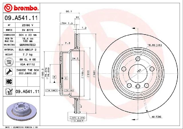 2002-2006 BMW X5 Disc Brake Rotor - Rear (Brembo)