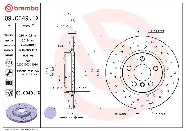 2014-2021 Mini Cooper Disc Brake Rotor - Front (Brembo)
