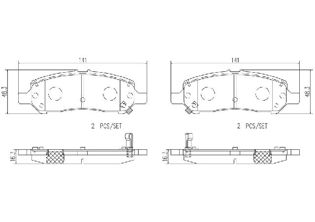 2013-2016 Dodge Dart Disc Brake Pad Set - Rear (Brembo)