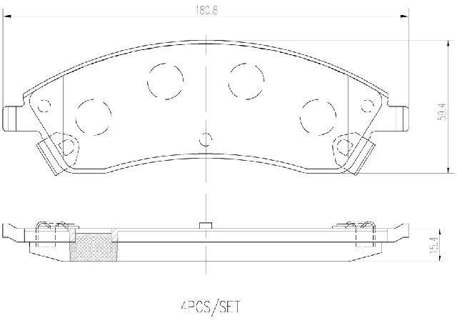 2005-2008 Cadillac STS Disc Brake Pad Set - Front (Brembo)