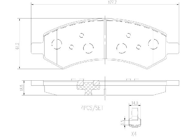 2007-2009 Dodge Durango Disc Brake Pad Set - Front (Brembo)