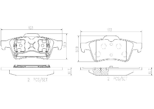 2003 Saab 9-3 Disc Brake Pad Set - Rear (Brembo)