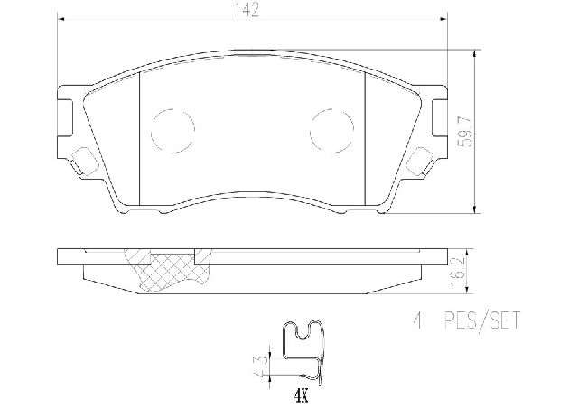 1995-2002 Mazda Millenia Disc Brake Pad Set - Front (Brembo)