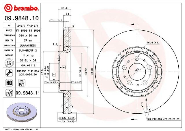 2005-2014 Volvo XC90 Disc Brake Rotor - Front (Brembo)