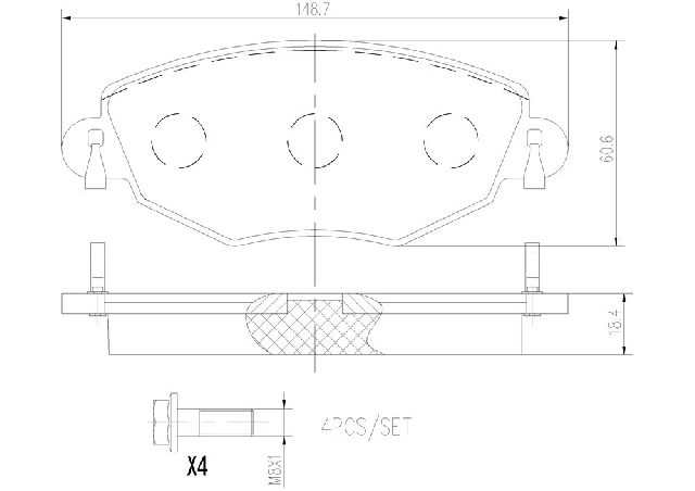2002-2008 Jaguar X-Type Disc Brake Pad Set - Front (Brembo)