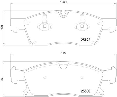 2012-2015 Mercedes-Benz ML350 Disc Brake Pad Set - Front (Brembo)