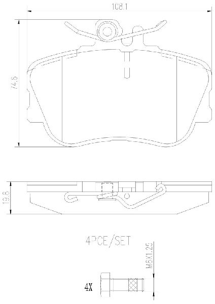 1994-1995 Mercedes-Benz C280 Disc Brake Pad Set - Front (Brembo)