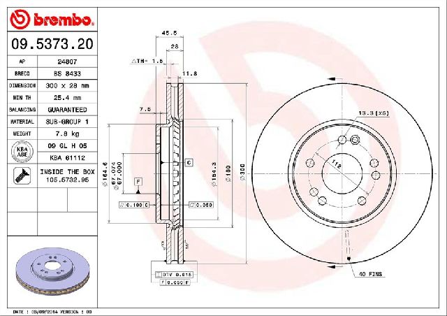 1994-1997 Mercedes-Benz SL320 Disc Brake Rotor - Front (Brembo)