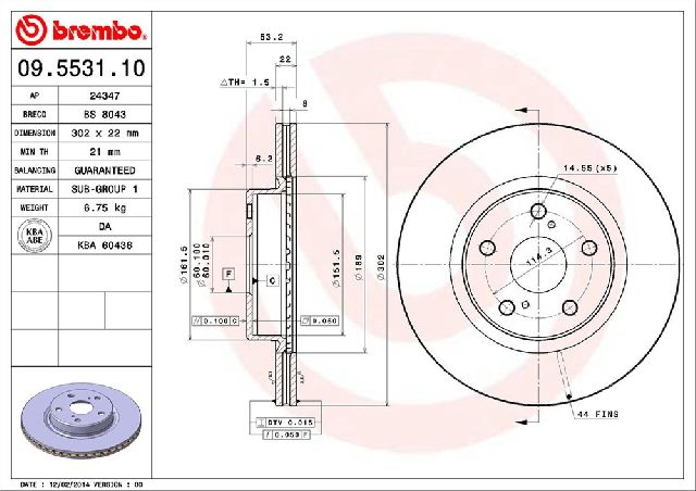 1986-1992 Toyota Supra Disc Brake Rotor - Front (Brembo)