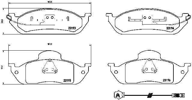 2003-2005 Mercedes-Benz ML350 Disc Brake Pad Set - Front (Brembo)