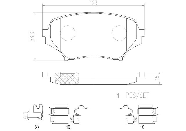 2006-2015 Mazda MX-5 Miata Disc Brake Pad Set - Front (Brembo)