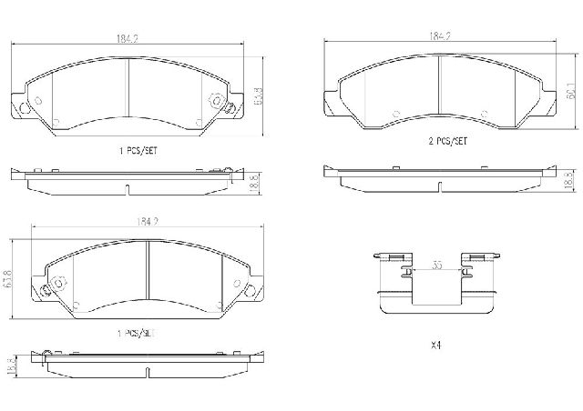 2007-2008 GMC Yukon Disc Brake Pad Set - Front (Brembo)