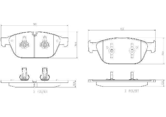 2014-2017 Audi SQ5 Disc Brake Pad Set - Front (Brembo)