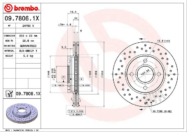 2000-2004 Ford Focus Disc Brake Rotor - Front (Brembo)