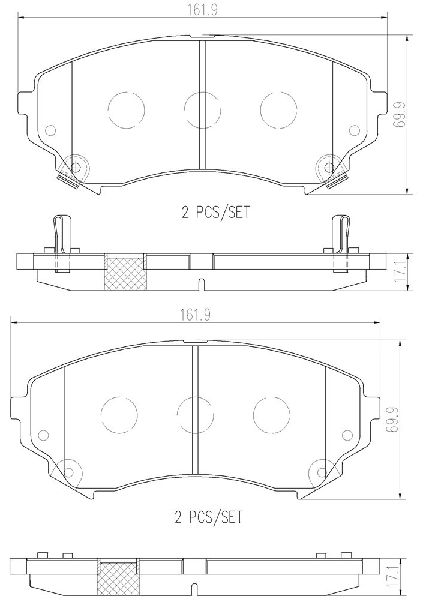 2008-2014 Cadillac CTS Disc Brake Pad Set - Front (Brembo)