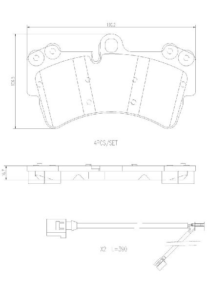 2007-2015 Audi Q7 Disc Brake Pad Set - Front (Brembo)