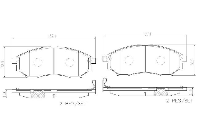 2008-2012 INFINITI EX35 Disc Brake Pad Set - Front (Brembo)
