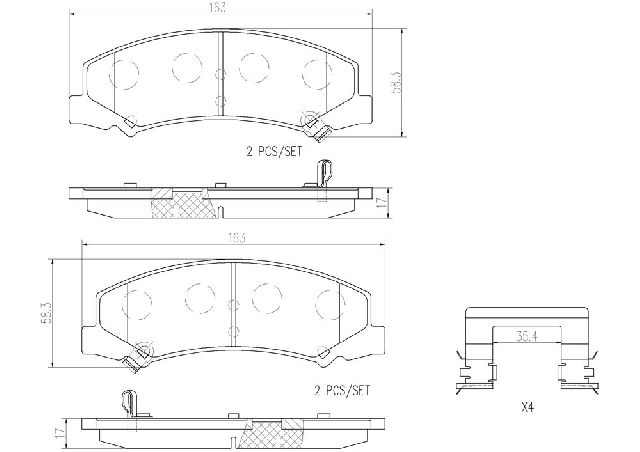 2006-2007 Chevrolet Monte Carlo Disc Brake Pad Set - Front (Brembo)