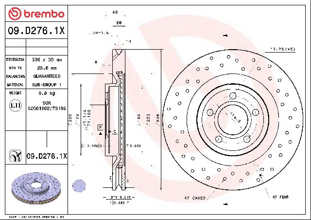 2011-2014 Ford Mustang Disc Brake Rotor - Front (Brembo)