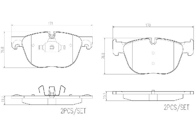 2008-2019 BMW X6 Disc Brake Pad Set - Front (Brembo)