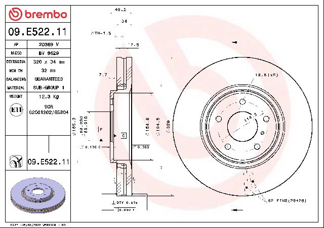 2006-2012 INFINITI FX35 Disc Brake Rotor - Front (Brembo)
