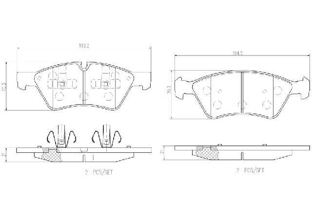 2006-2011 Mercedes-Benz ML350 Disc Brake Pad Set - Front (Brembo)