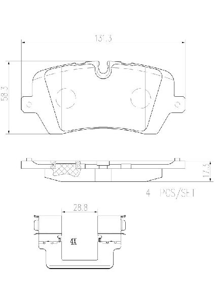 2014-2022 Land Rover Range Rover Sport Disc Brake Pad Set - Rear (Brembo)