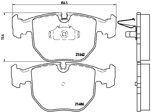 2001-2003 BMW 530i Disc Brake Pad Set - Front (Brembo)