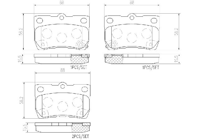 2006-2013 Lexus IS250 Disc Brake Pad Set - Rear (Brembo)