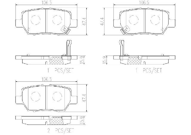 2005-2012 Acura RL Disc Brake Pad Set - Rear (Brembo)