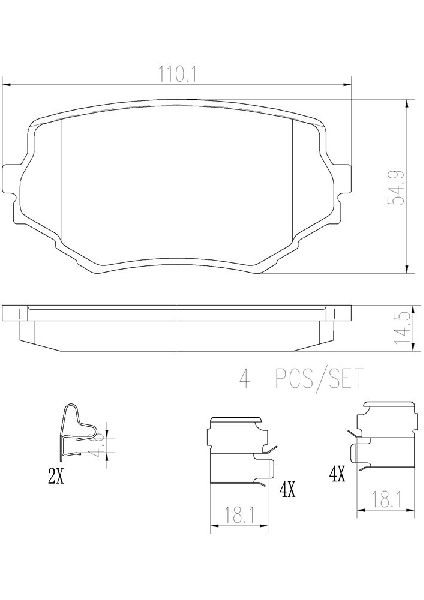2002-2006 Suzuki XL-7 Disc Brake Pad Set - Front (Brembo)