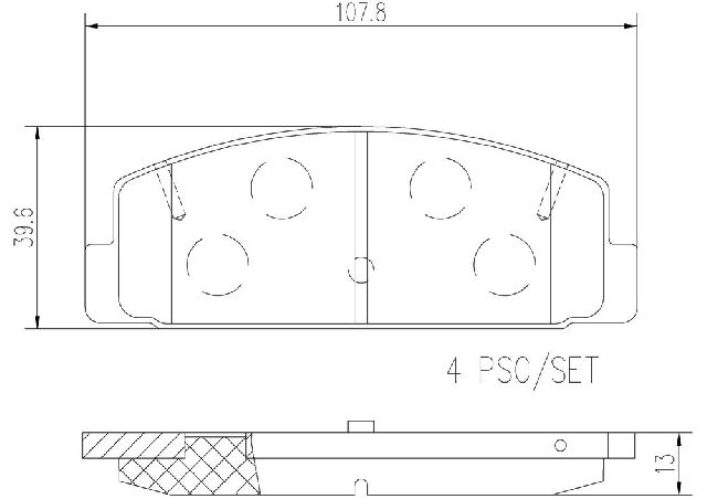 2003-2005 Mazda 6 Disc Brake Pad Set - Rear (Brembo)