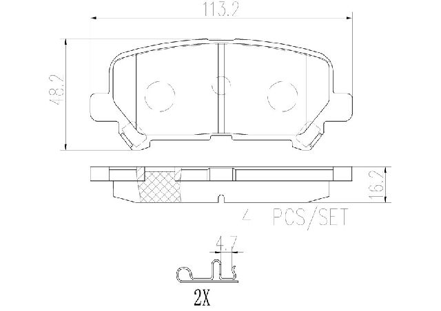 2011-2017 Honda Odyssey Disc Brake Pad Set - Rear (Brembo)