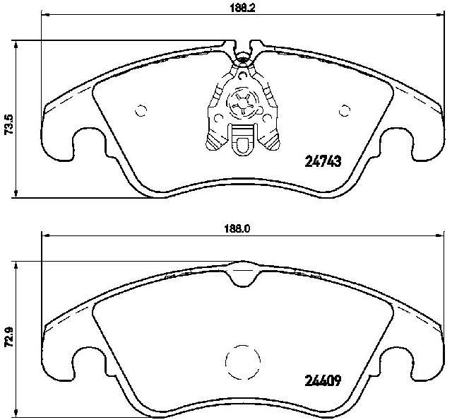 2009-2016 Audi A4 Disc Brake Pad Set - Front (Brembo)