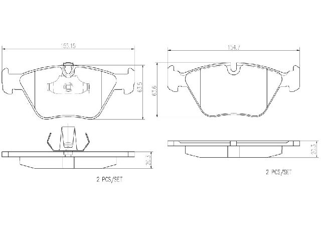 1999-2000 BMW 528i Disc Brake Pad Set - Front (Brembo)