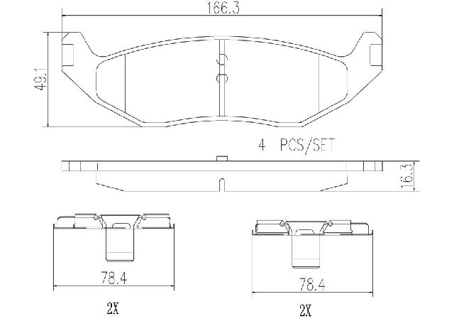 2003-2009 Dodge Durango Disc Brake Pad Set - Rear (Brembo)