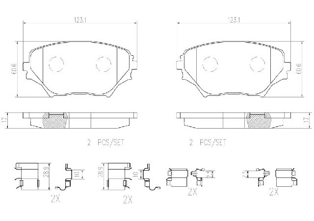 2004-2005 Toyota RAV4 Disc Brake Pad Set - Front (Brembo)