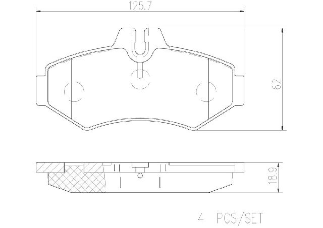 2005-2006 Dodge Sprinter 3500 Disc Brake Pad Set - Rear (Brembo)