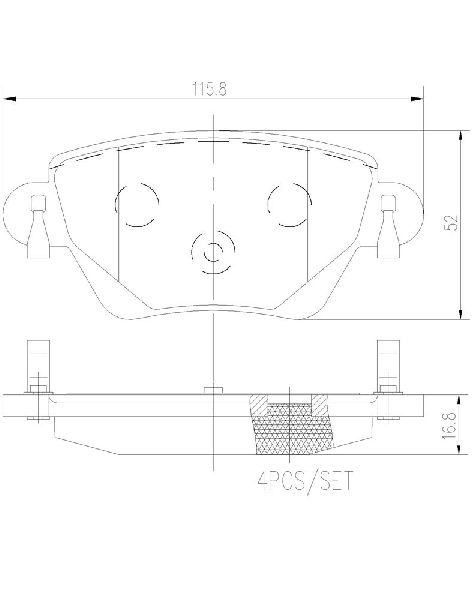 2002-2005 Jaguar X-Type Disc Brake Pad Set - Rear (Brembo)