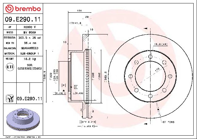 2018-2022 Ford F-250 Super Duty Disc Brake Rotor - Front (Brembo)